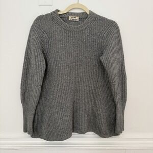 Acne Studios Dixie Wool Ribbed Knit Sweater Size Small | Gray READ